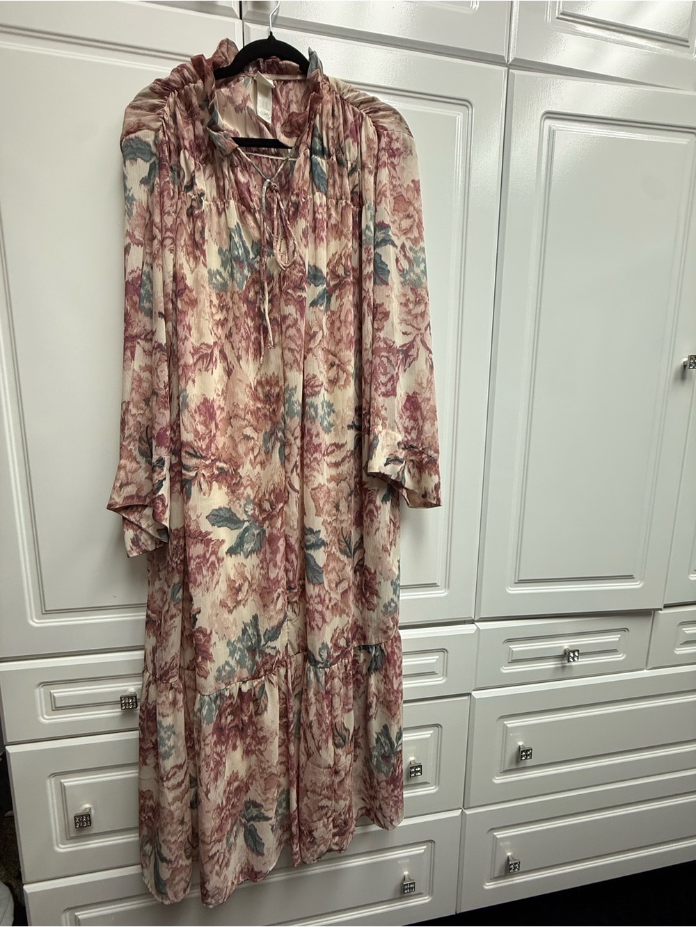 H&M Floral Maxi Dress in Blush and Teal